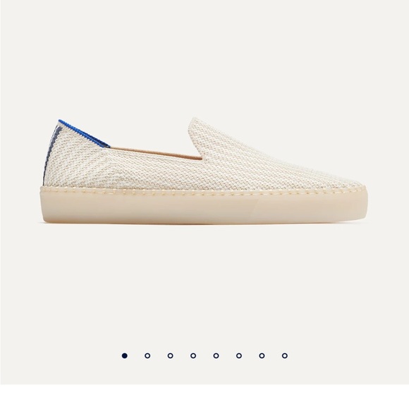 NEW Rothy’s original slip on sneaker coconut stripe hemp Sz 6 Beige cream, blue - Picture 4 of 5